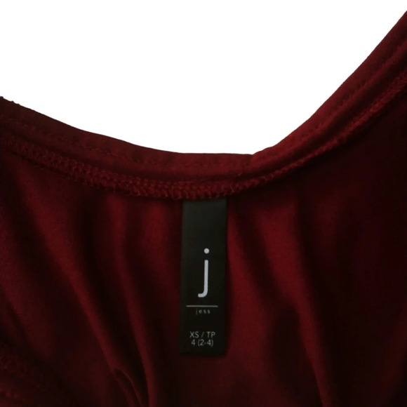 J - Jess A-Line Burgundy Tank Top with Decorative Rhinestones XS NWT - Picture 7 of 8